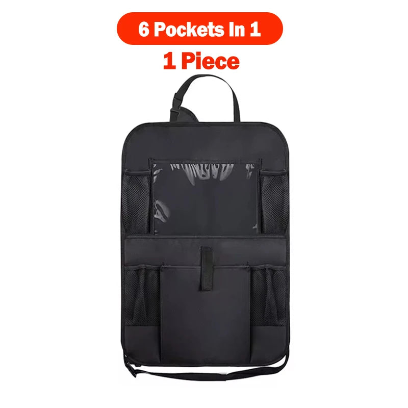 Car Seat Organizer Multi-functional Oxford Fabric Car Back Multi Pocket Storage Bag with Tablet Holder Protector for Kids