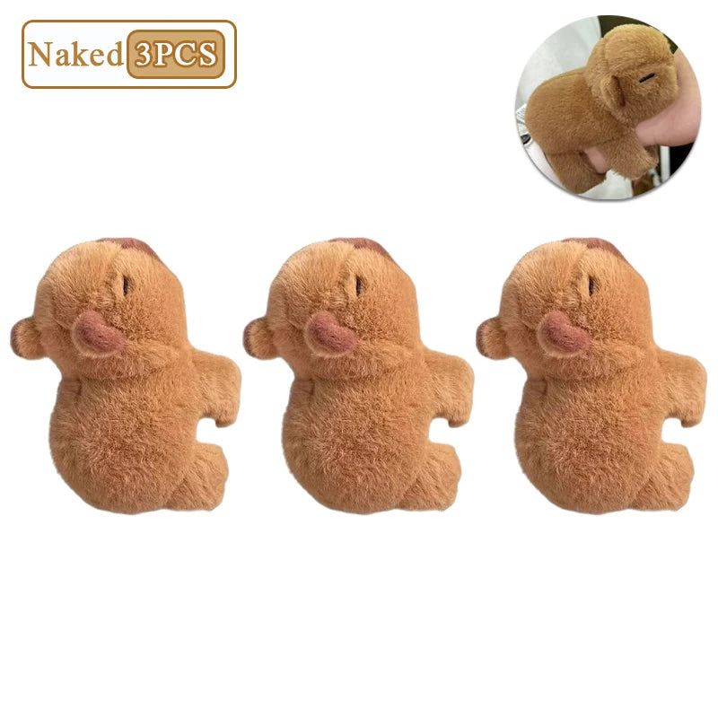 1-10PCS Rytanda Capybara Clap Circle Toys Capybara Plush Hand Ring Fun Pop Circles Kids Gift Slap Snap Wrap Wristband Bracelet