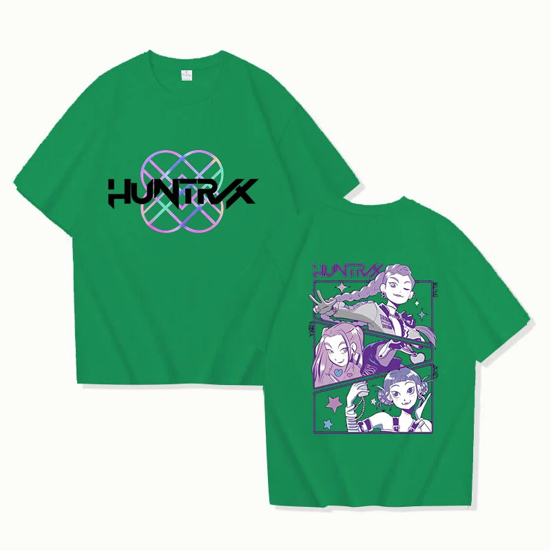 HOT Kpop Huntrix T-Shirt Men Women Fashion Harajuku T Shirt Summer Cool Short Sleeve Hip Hop Top Tee