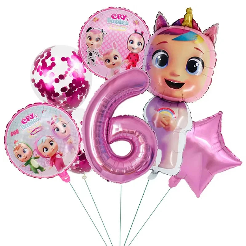 Cry Babiesed Birthday Party Decorations Tableware Set Paper Plates Balloon Banner Tablecloth Backdrop Baby Shower Party Supplies