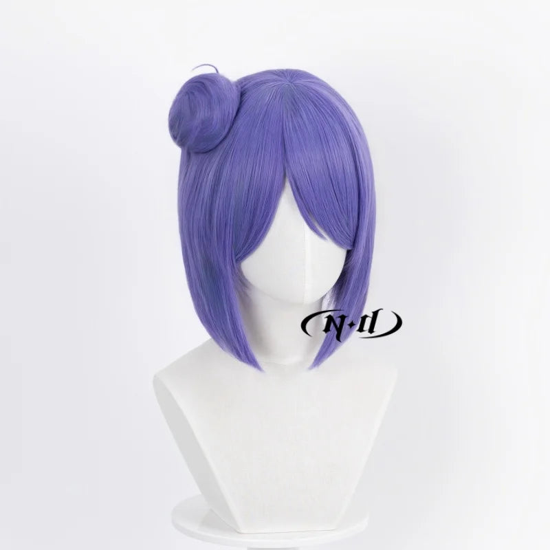 ND Konan Cosplay Wigs Short Blue Hairpiece Anime Cosplay Hair Wigs Heat Resistant Synthetic for Comic Con Coser Costume Party