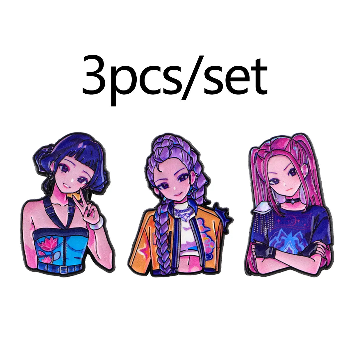Cute Anime Girl Group Enamel Pins Cool K-POP Brooch Lapel Pin Badge on Backpack Clothing Accessories Fashion Jewelry Fans Gifts