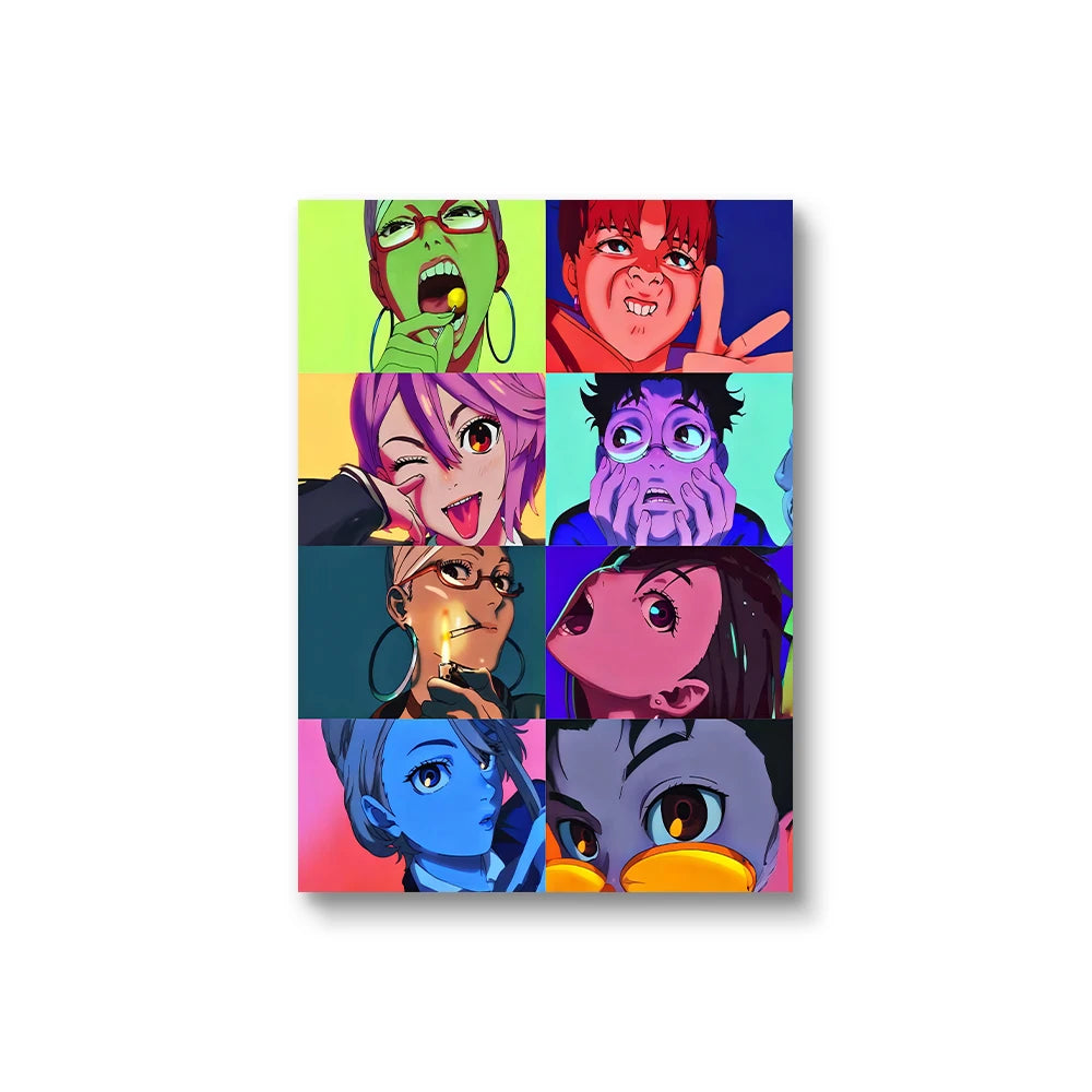 Anime Dandadan Characters Wall Art Print Poster Neon Aesthetic Collage Canvas Painting Home Decor Art Poster Fans Gifts-unframed