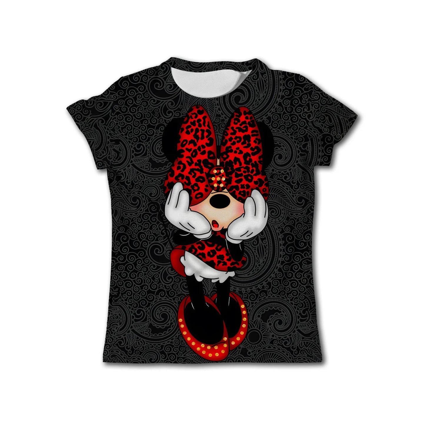 Girls T Shirts for Kids Minnie Mouse Print Top Child Shirt Boy Kid Summer Clothes Short Sleeve T-shirt Cartoon Boys Wear Mickey