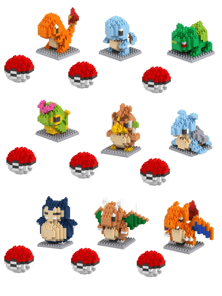 Pokemon Small Building Pokemon Nanoblock Cartoon Pikachu Animal Model Education Game Graphics Pokemon Toys For Kids Birthday