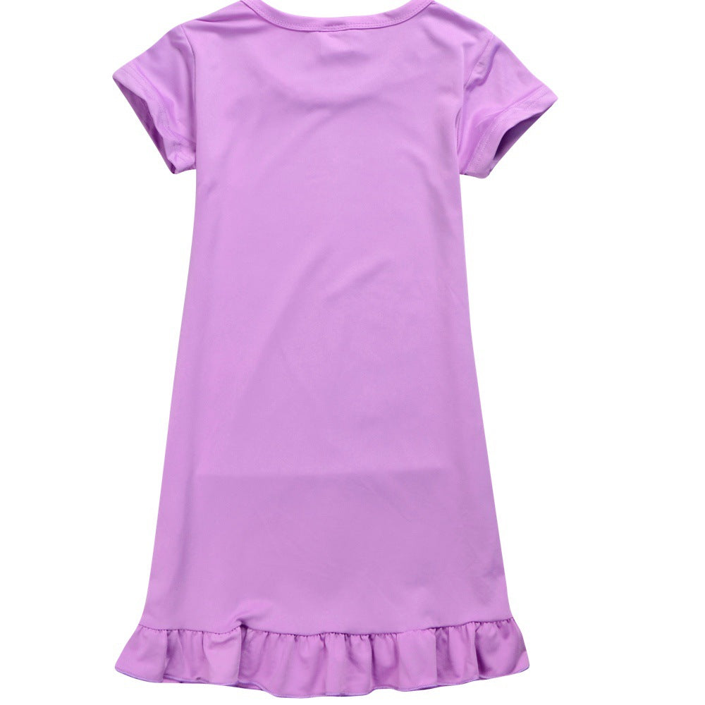 Hot sprunki Child Clothes Kids Summer Horror Game Incredibox Pajamas Dress Baby Girls Short Sleeve Nightgown Cartoon Sleep Wear