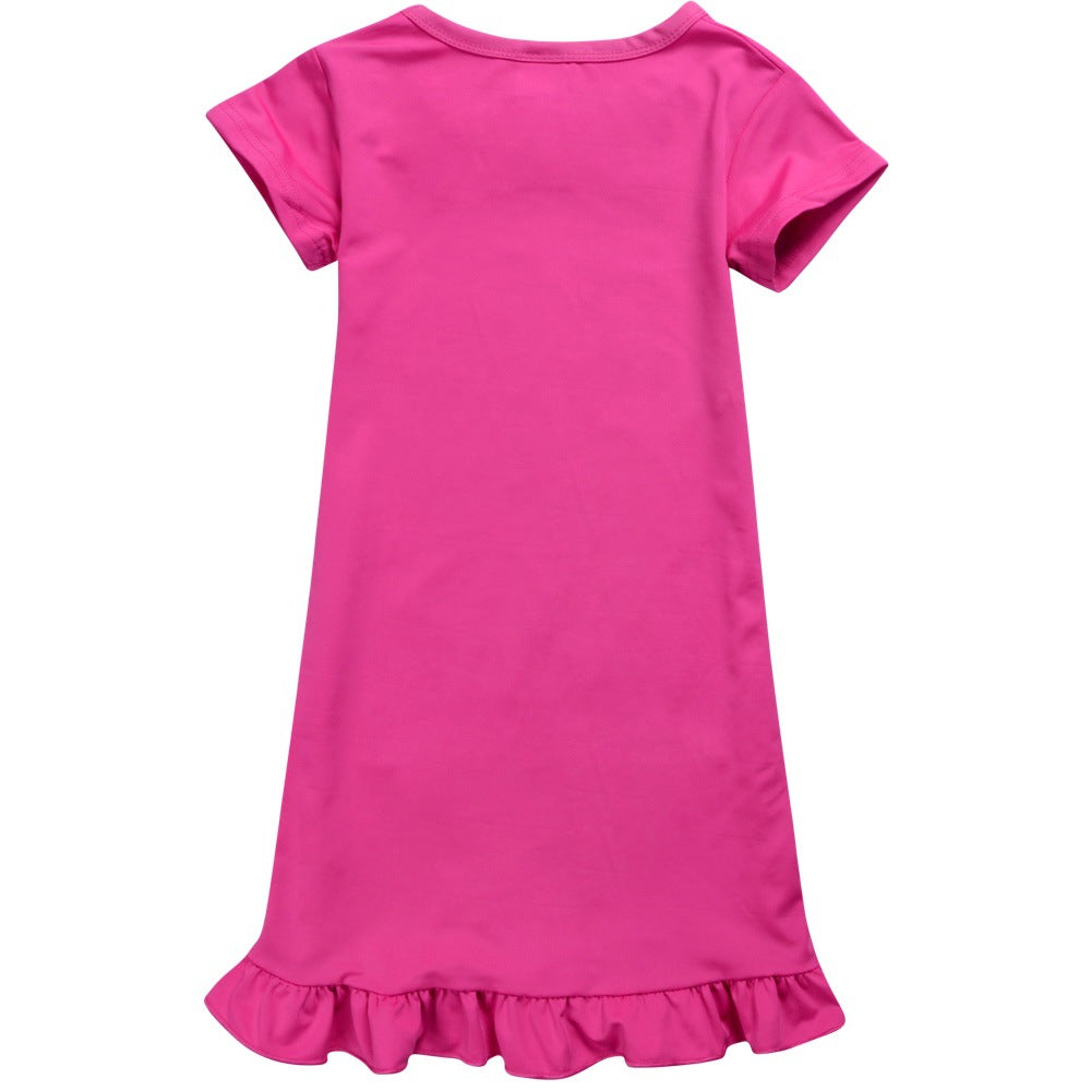 Hot sprunki Child Clothes Kids Summer Horror Game Incredibox Pajamas Dress Baby Girls Short Sleeve Nightgown Cartoon Sleep Wear