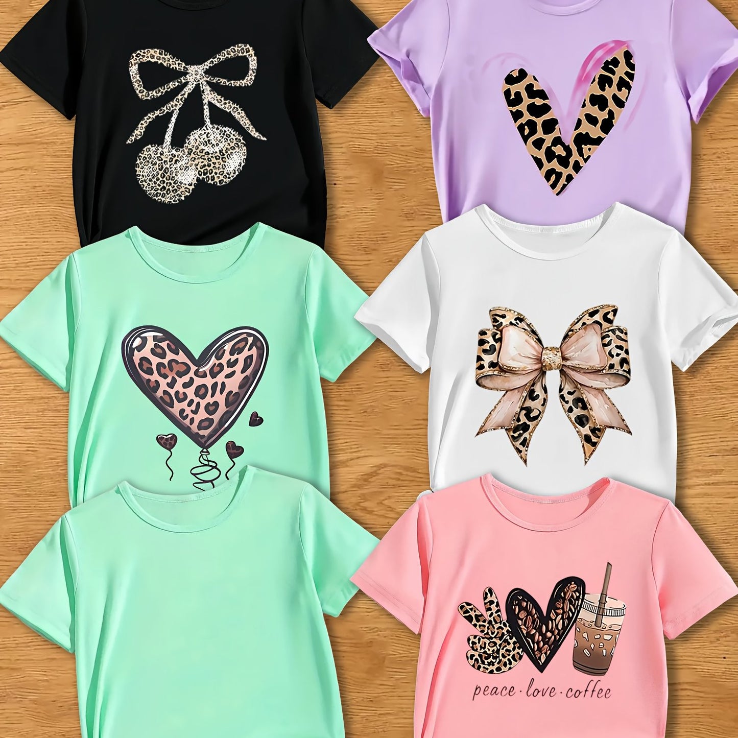 Girls' Everyday Knit Blouse - Random Colors (Black/White/Pink/Purple/Green/Rose) - Soft Crew Neck Summer Top - Machine Washable Everyday Outfit for School, Parties, Running Errands - Youth Fashion Tee, School Outfit, Playful