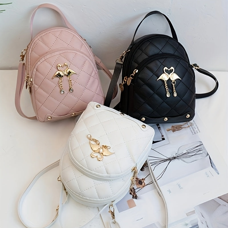 Stylish 's Adjustable & Detachable Strap Shoulder Bag - Large Capacity Lightweight Travel Bag with Metal Zipper, Multiple Compartments for Wallet, Phone, Makeup & Perfume - Casual Chic Design for Outings, Vacations (Pink/Blac