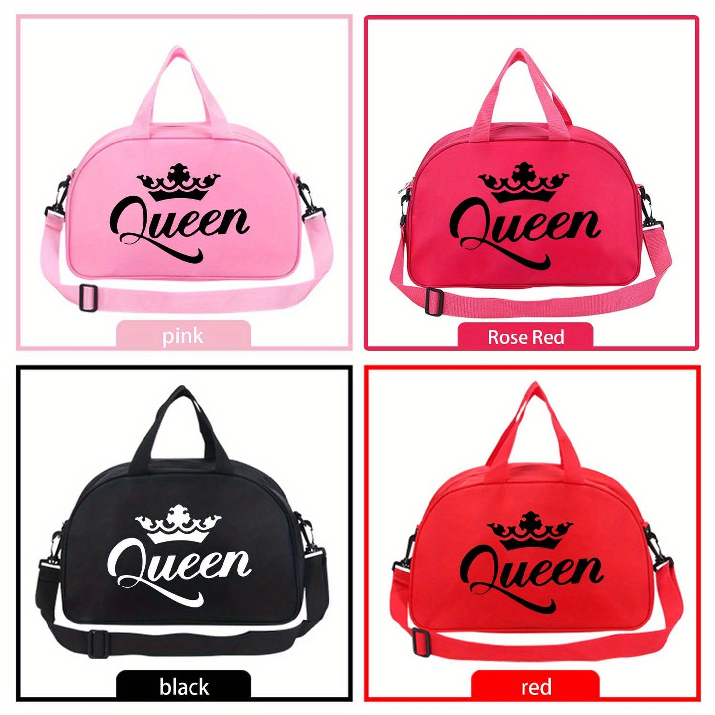 1pc Queen Printed Handbag, New Nylon Dance Bag, Multifunctional Messenger Bag, Fashion Luggage Bag, Casual Travel Bag, Sports Fitness Bag, Yoga Bag, For Teenager