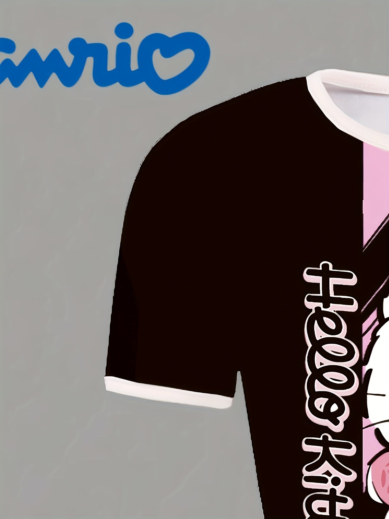 Sanrio Hello Kitty Girls' Heart Bow Short Sleeve Round Neck T-Shirt + Fitted Flare Pants Two-Piece Set, for Teenager