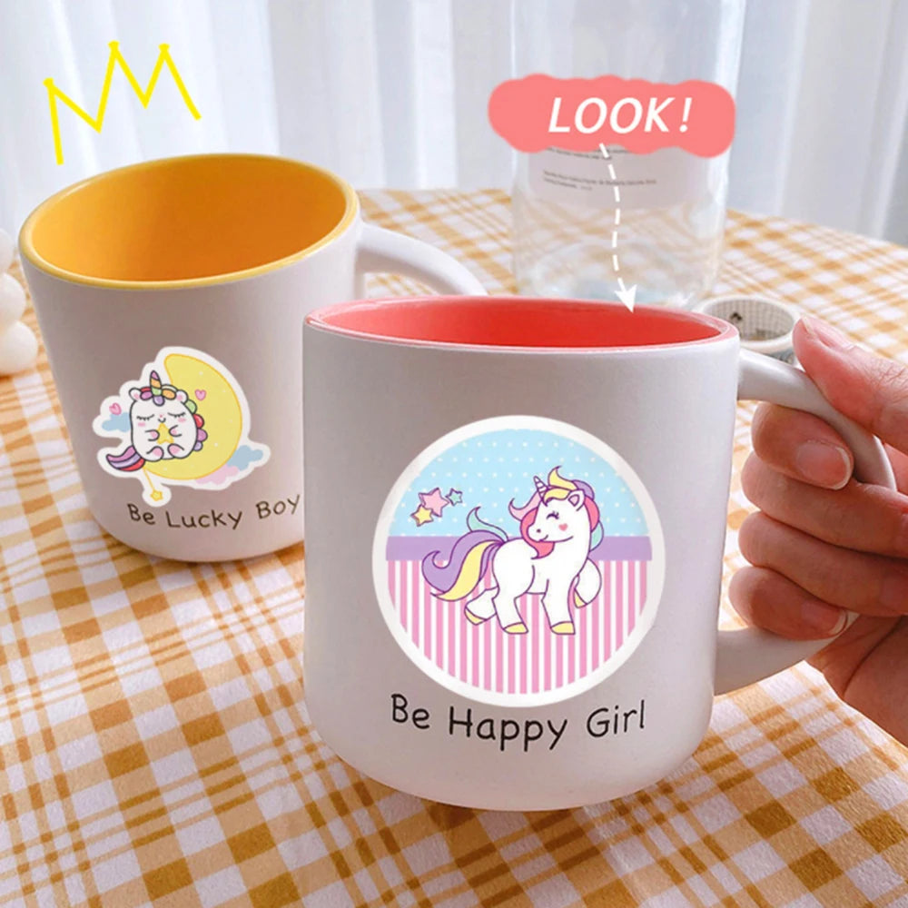 10/30/50/100pcs Kawaii Unicorn Cartoon Stickers For Guitar Laptop Luggage Phone Notebook PVC Waterproof Graffiti Decals Kids Toy