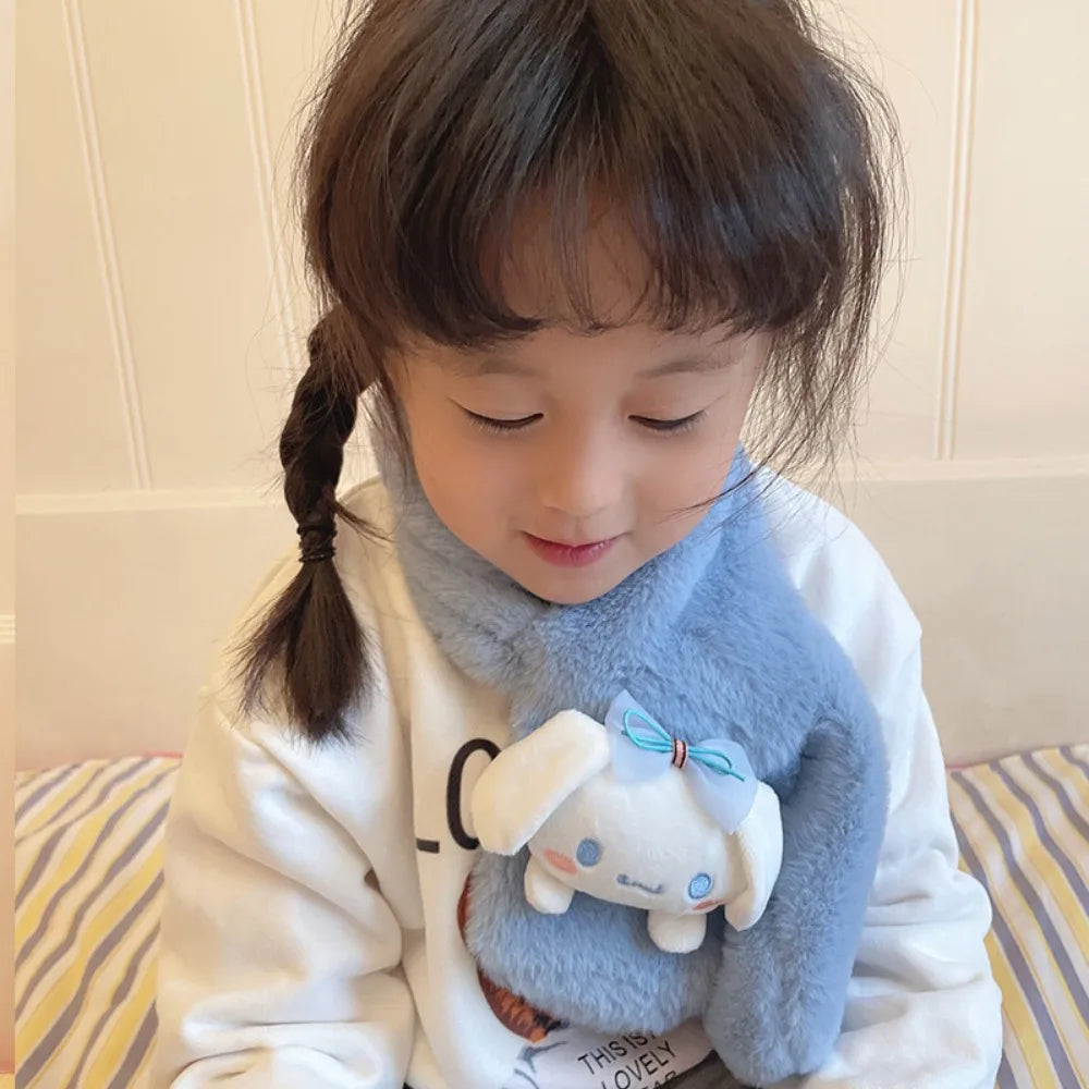 Kawaii Sanrio Plush Kuromi Children Scarf Cinnamoroll My Melody Anime Accessories Soft Thickened Kids Scarves Girls Cute Gifts