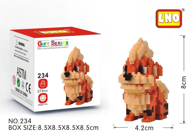 LNO Pokemon Raichu Pichu Kawaii Marowak Mini Blocks Gengar Jynx Diamond Blocks Kids Building Brick DIY Model Educational Toys