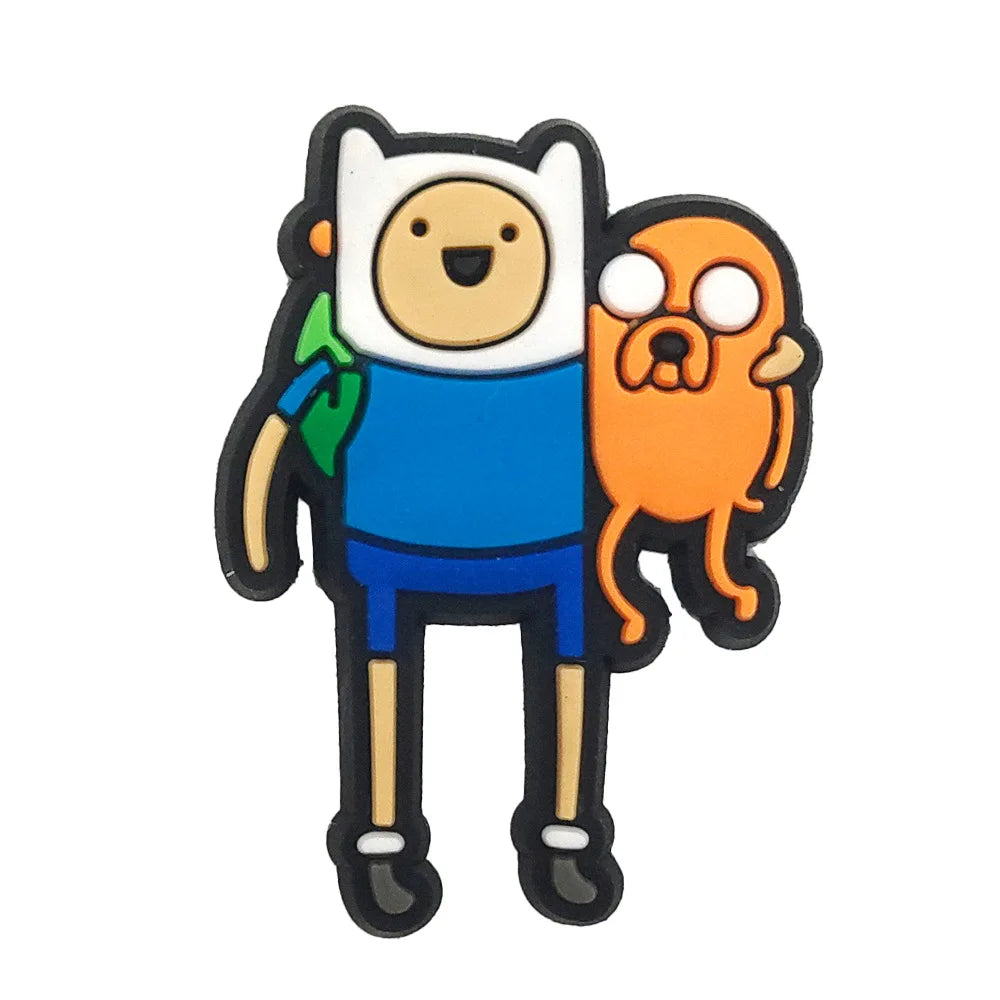 New 1pcs Adventure Cartoon Characters Shoe Charms DIY Clogs Shoe Accessories Fit Pins Decorate Buckle Kids Girls Birthday Gifts