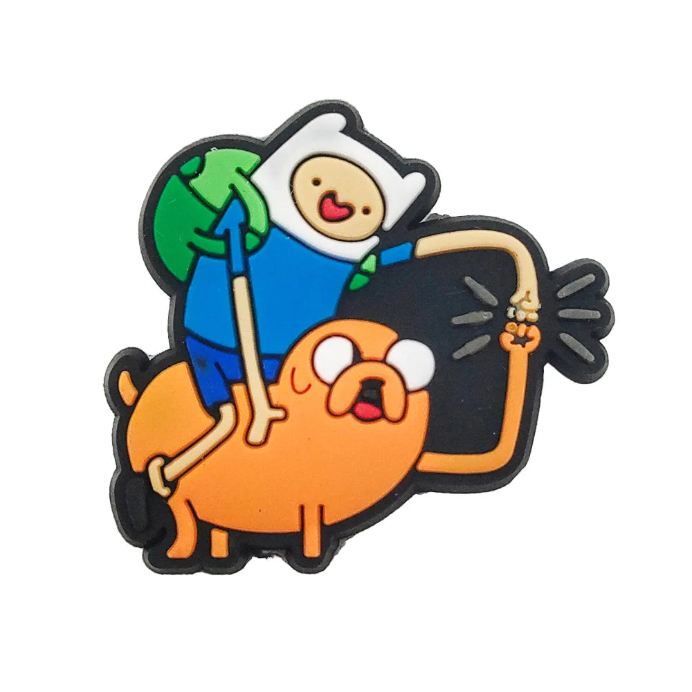 New 1pcs Adventure Cartoon Characters Shoe Charms DIY Clogs Shoe Accessories Fit Pins Decorate Buckle Kids Girls Birthday Gifts