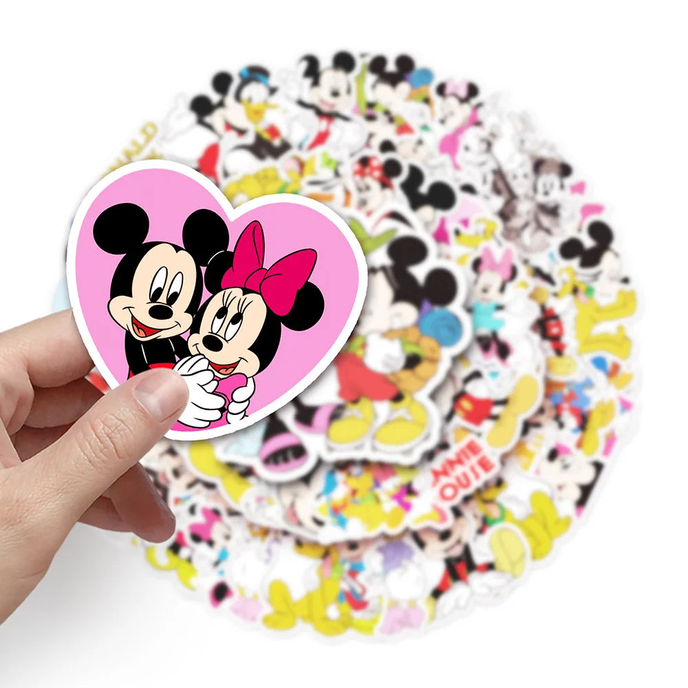 10/30/50PCS Disney Classic Anime Mickey Mouse Stickers Cute Donald Duck Minnie Cartoon Sticker DIY Phone Kids Toy Notebook Decal