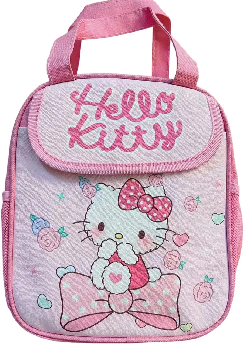 Hello Kitty Kuromi Cinnamonroll  Cartoon Kids Lunch Bag Thermal Insulation Aluminum Film C anvas Portable Insulation  Lunch Bag