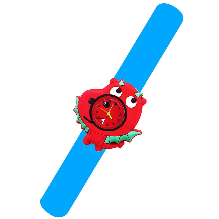 Baby Watch 3D Cartoon Kids Birthday Gift 2-15 Years Old Girl Boy Children Study Time Toy Watch Clock Free Spare Battery