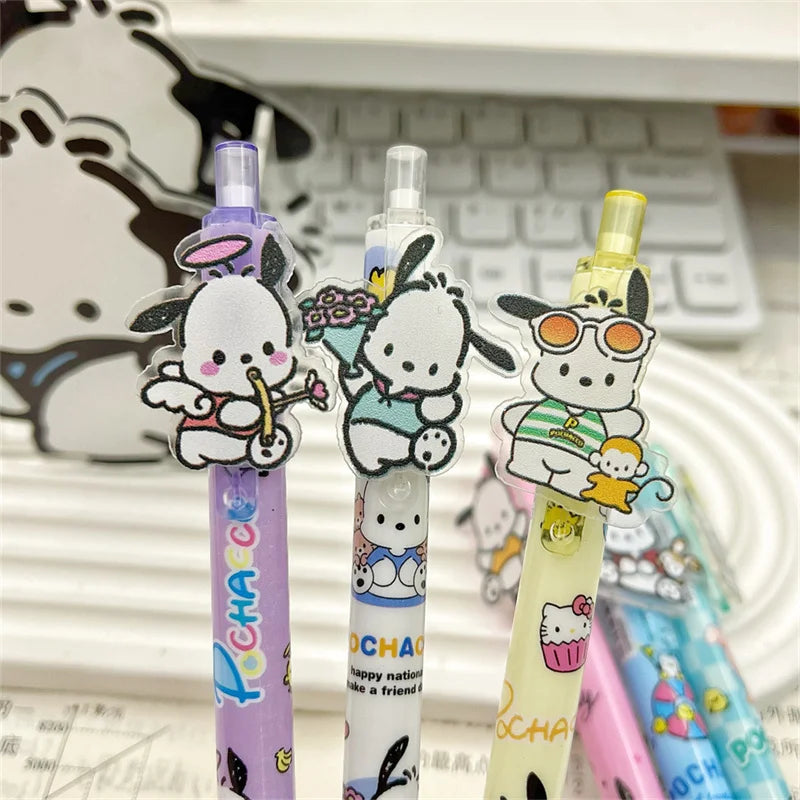Sanrio Pochacco 0.5mm Gel Pens Kawaii Anima Dog Black Pen School Student 0ffice Stationery Supplies Kids Gift