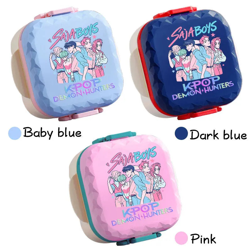 800ml For KPop Demon Hunters Lunch Box Microwave Heating Anime HUNTR/X Rumi Mira Zoey Bento Box BPA Free Comes with Tableware