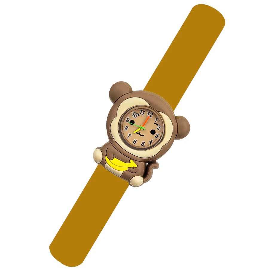 Baby Watch 3D Cartoon Kids Birthday Gift 2-15 Years Old Girl Boy Children Study Time Toy Watch Clock Free Spare Battery