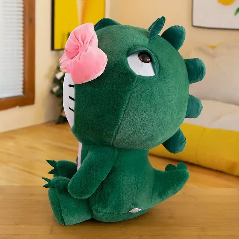 80cm Sanrio Dinosaur Hello Kitty Plush Toy Kawaii Anime Large Plushie Pillow Cute 35/50/65cm Cartoon Stuffed Doll Christmas Gift