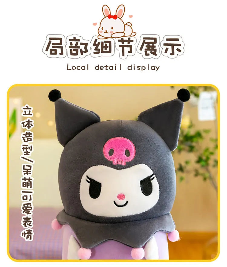 100cm Sanrio My Melody Kulomi Long Pillow Plush Toys Kawaii Soft Comfortable Cushion Japanese Cartoon Kids Girls Sleeping Gifts