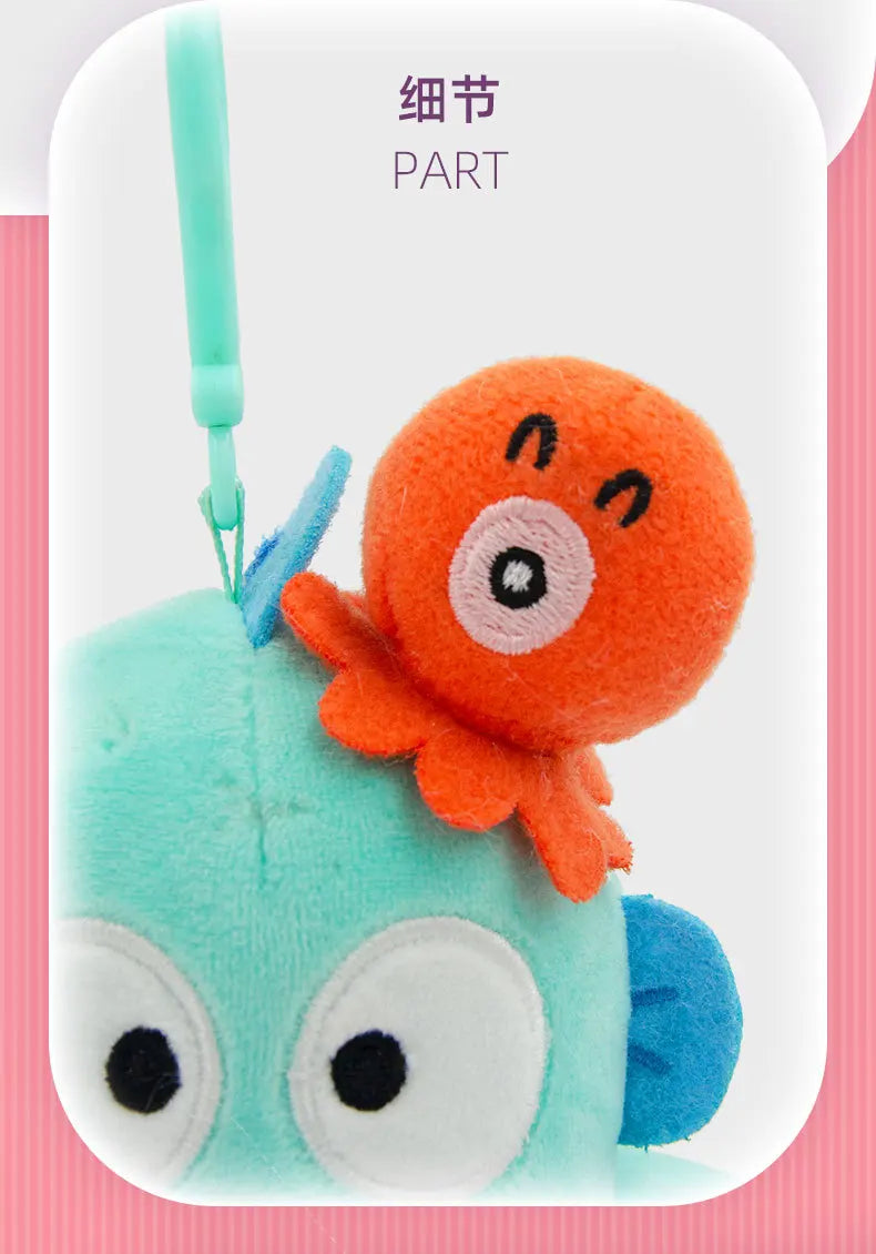 Sanrio Plushie Hangyodon Stuffed Plush Keychain Pendant Cartoon Doll Toys Soft PP Cotton Kawaii Bag Keyring Gifts For Girls Kids