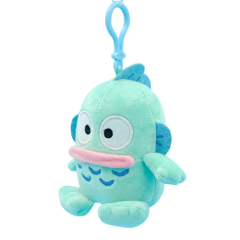 Sanrio Plushie Hangyodon Stuffed Plush Keychain Pendant Cartoon Doll Toys Soft PP Cotton Kawaii Bag Keyring Gifts For Girls Kids