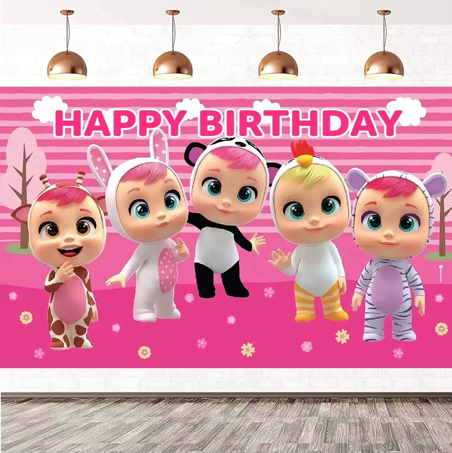 Cry Babiesed Birthday Party Decorations Tableware Set Paper Plates Balloon Banner Tablecloth Backdrop Baby Shower Party Supplies