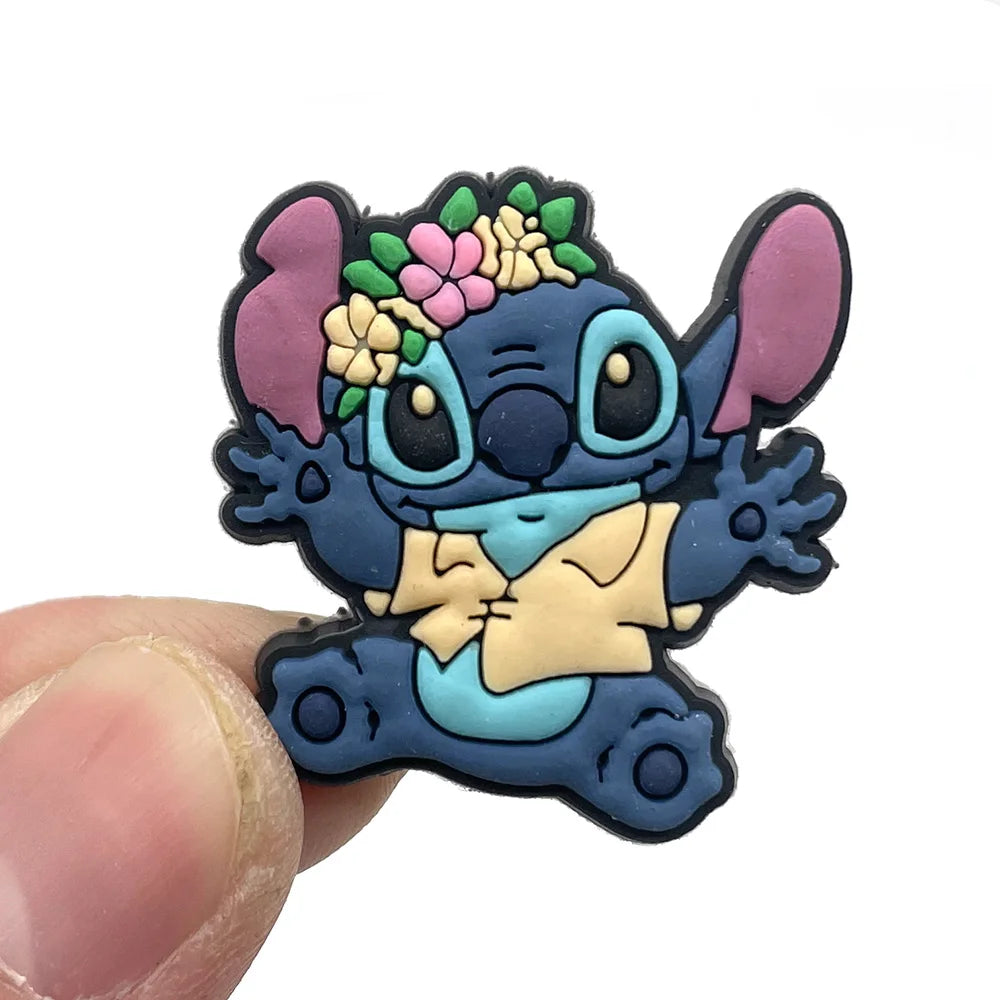 Cartoon MINISO 1PCS Popular Characters Disney Mouse DIY Stitch Funny Bear Shoe Charms Decorate Kids Accessories Boys Party Gifts