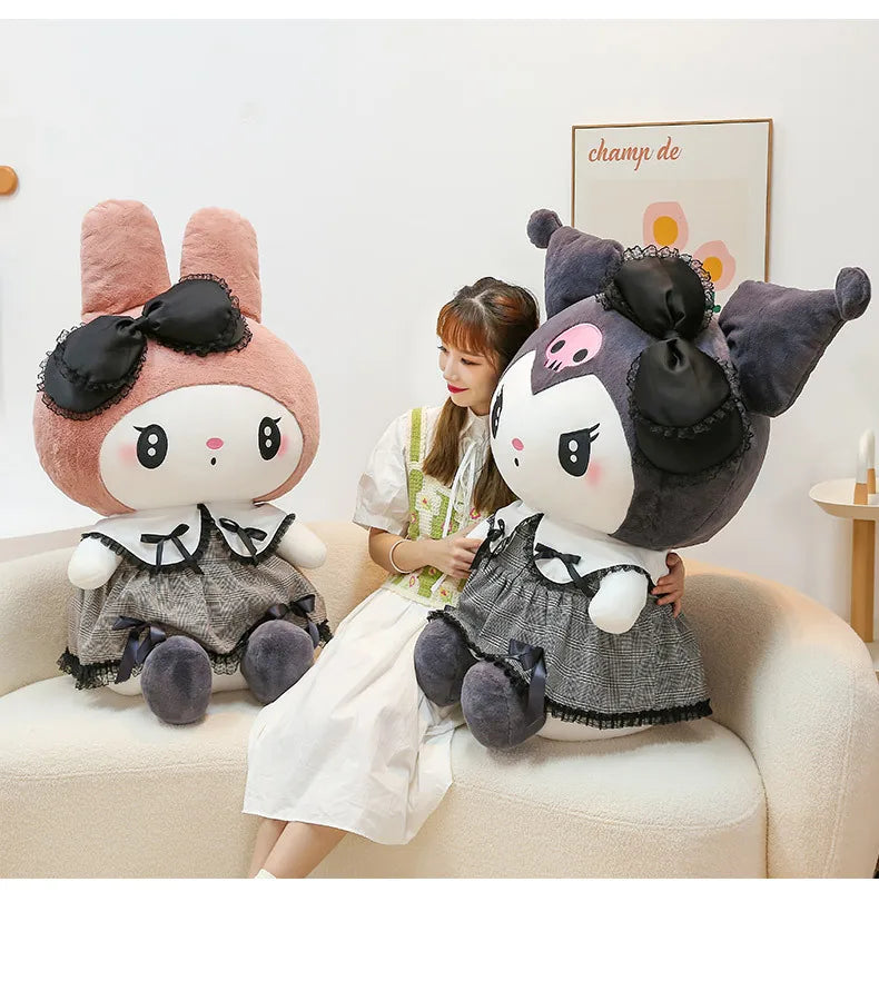 Oversized Sanrio Plushier Kuromi Melody Stuffed Toys Soft Throw Pillow Plush Dolls Kids Birthday Valentines Gifts for Girls
