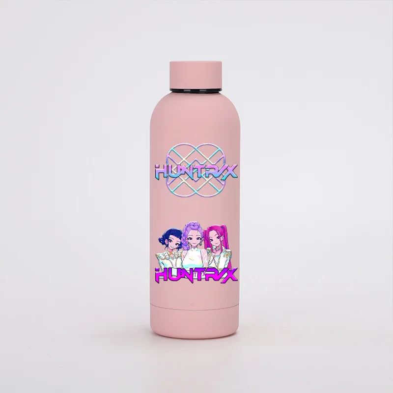 KPop Demon Hunters Kids Sports Water Cup Cute Anime Women Drinking Bottles Huntrix Rumi Zoey Cartoon Print Bottle Birthday Gift