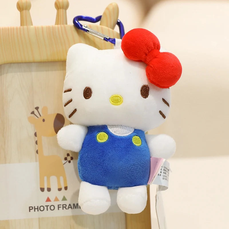 Sanrio Hello Kitty Stuffed Toys Bag Pendant Accessories Cute Plush Toys Kitten Keyring Anime Keychain Kids Birthday Gift