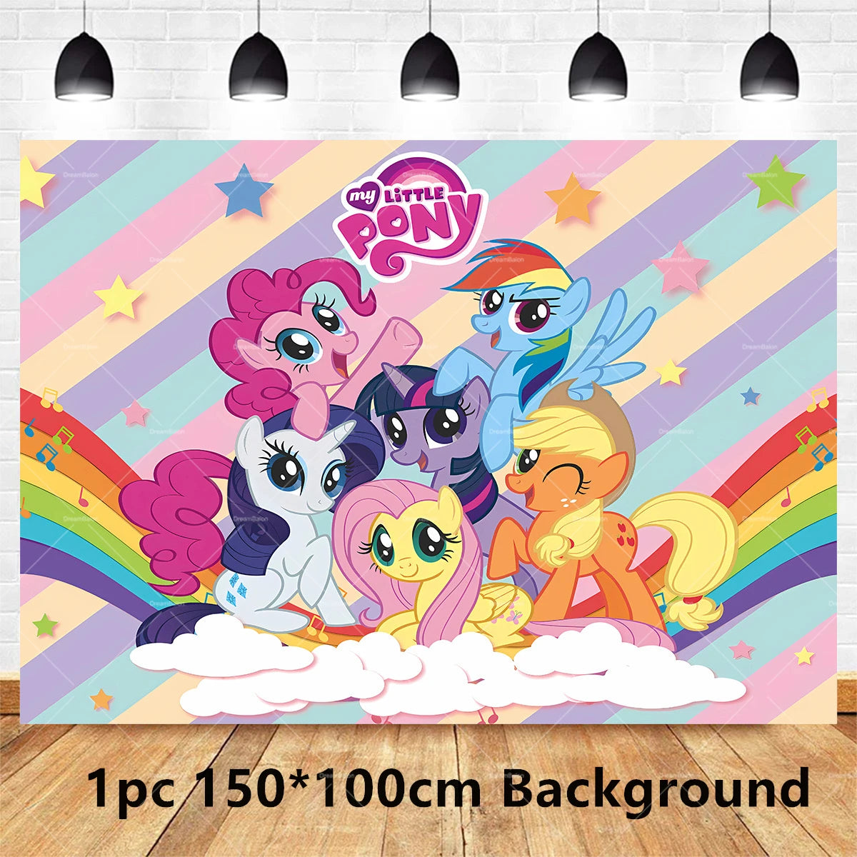 My Little Pony Foil Balloon Happy Birthday Latex Ballon Banner Party Decoration Cake Topper Supplies Backdrop Disposable Kid Toy