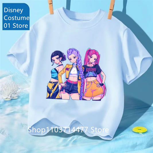 Children's Clothing KPop Demon Hunters Fans Gifts Kids Clothes Fashion Casual Tops 2025 Hot Movie Soft Baby Girls T Shirt
