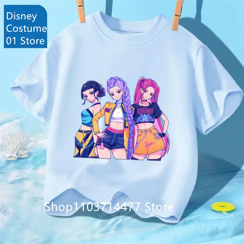 Children's Clothing KPop Demon Hunters Fans Gifts Kids Clothes Fashion Casual Tops 2025 Hot Movie Soft Baby Girls T Shirt