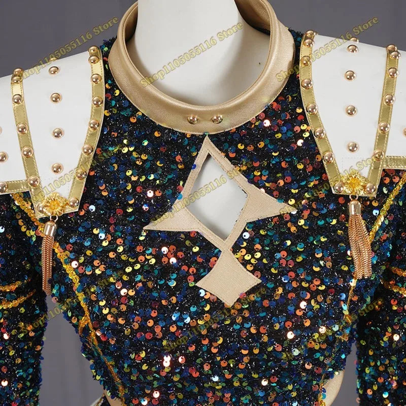 KPop Zoey Cosplay Costume Wig Shoes Black Coat Singing Suit Song-Promotion Costume Women Halloween Party Role Playing Outfit