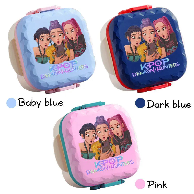 800ml For KPop Demon Hunters Lunch Box Microwave Heating Anime HUNTR/X Rumi Mira Zoey Bento Box BPA Free Comes with Tableware