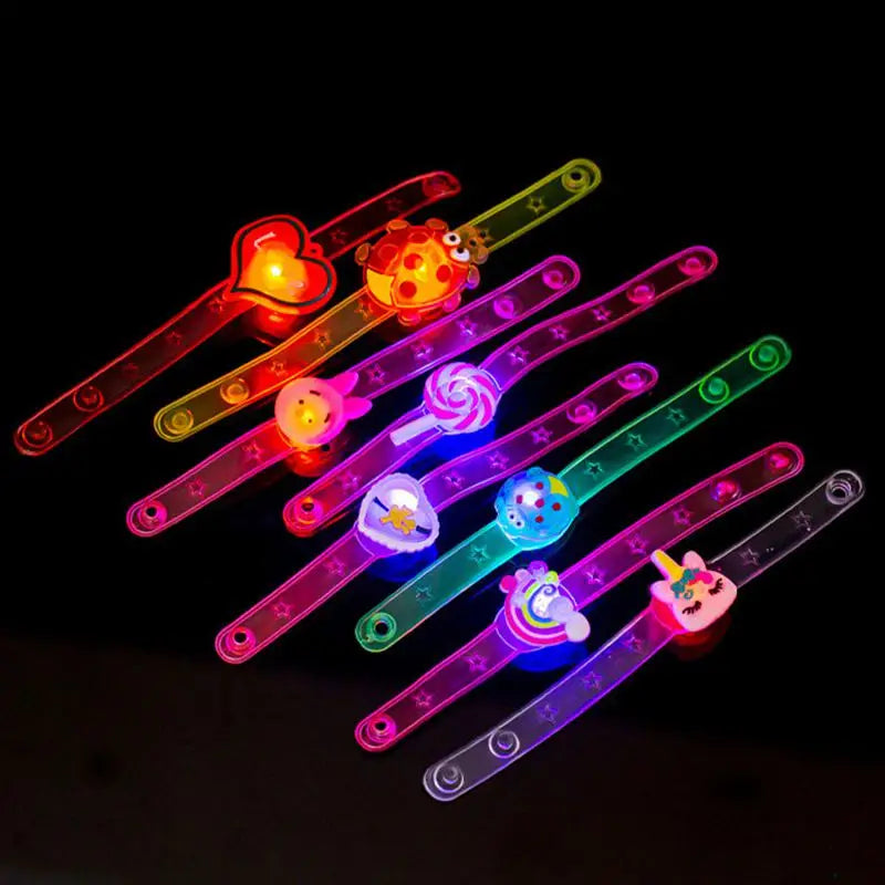 10/20PCS Glowing Bracelets Slap Rings Toy Children Gifts Christmas Party Favor Kids Birthday Gifts Wedding Guests Giveaways Gift