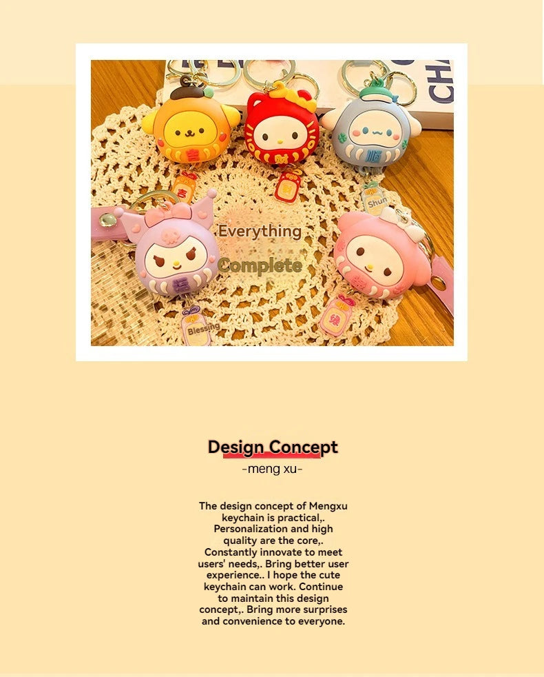 Sanrio Cinnamoroll Kuromi Anime Kawaii Ins Key Chain Pendant Cute Cartoon My Melody Bag Hanging Decoration Toys for Kids