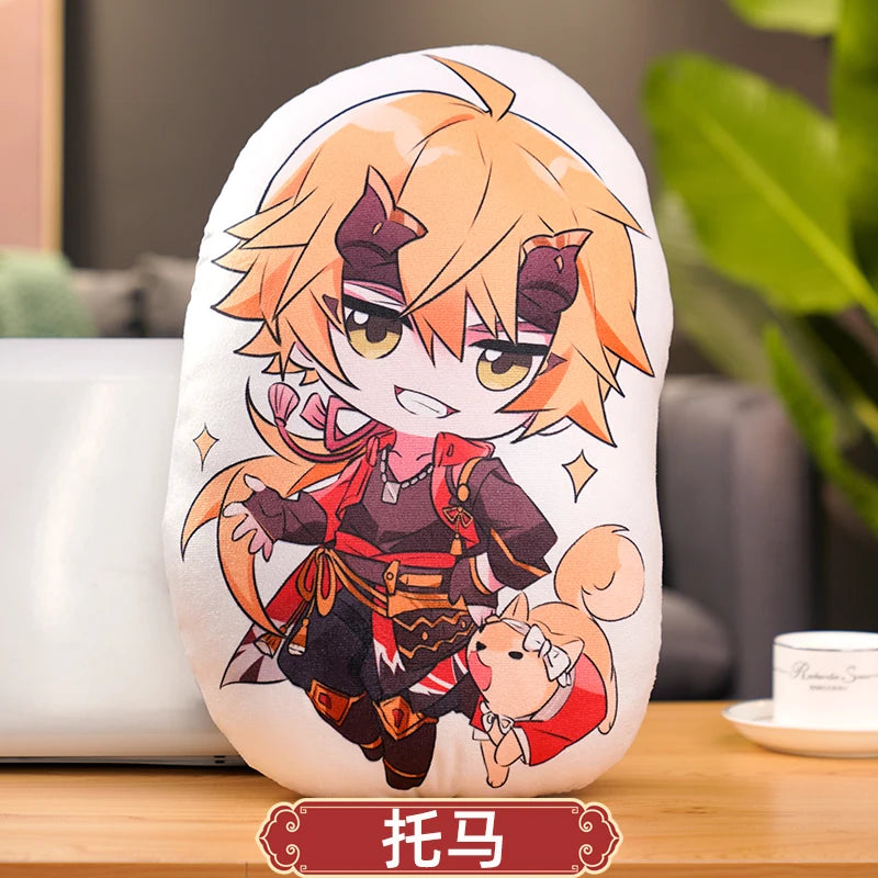 45cm Genshin Impact Plush Doll Toy Zhong Li Xiao Hu TaoTartaglia Venti Kaeya Soft Stuffed Pillow Kids Christmas Plushies Gifts