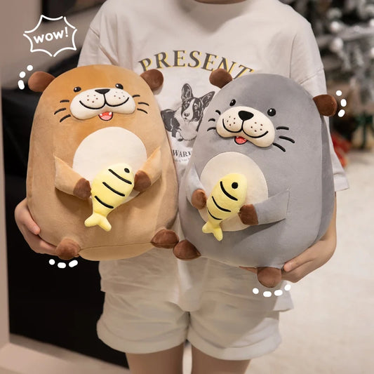 Adorably Otter Plush Kawaii Croaker Stuffed Pendant Lovely Animal Toys Backpack Deocr Soft Sofa Cushion Birthday Gifts for Kids