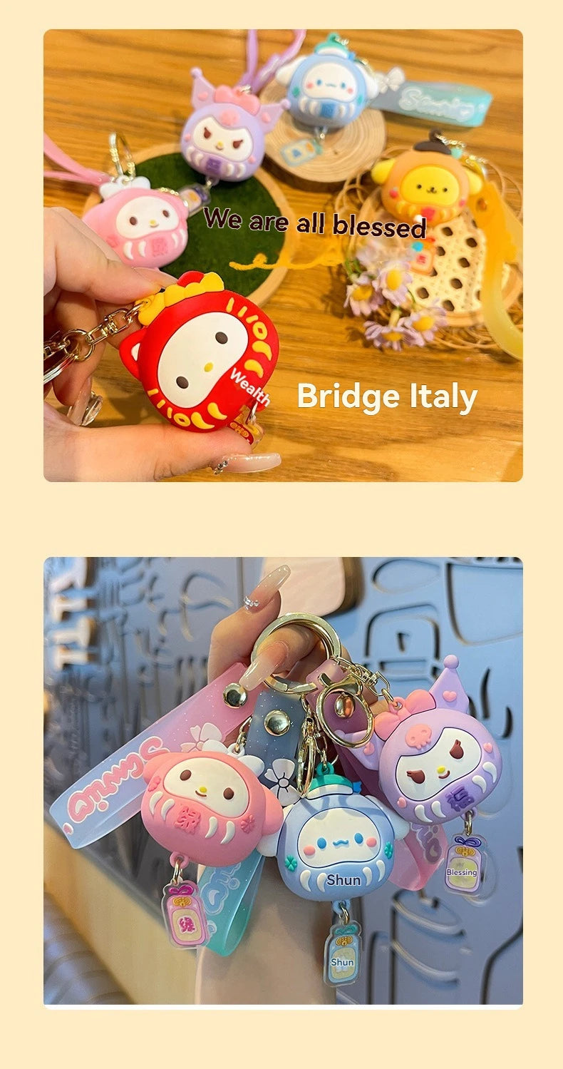 Sanrio Cinnamoroll Kuromi Anime Kawaii Ins Key Chain Pendant Cute Cartoon My Melody Bag Hanging Decoration Toys for Kids