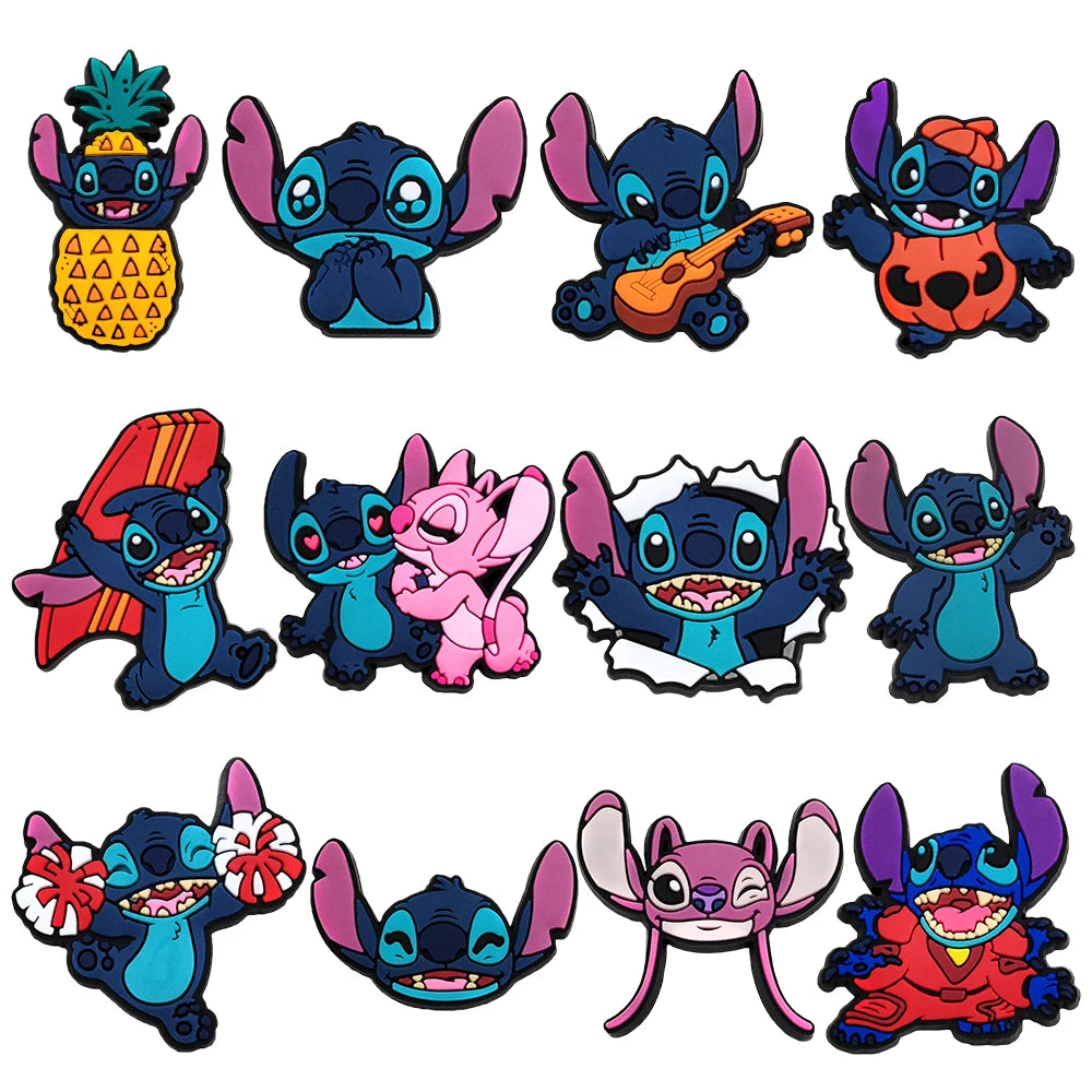 Cartoon MINISO 1PCS Popular Characters Disney Mouse DIY Stitch Funny Bear Shoe Charms Decorate Kids Accessories Boys Party Gifts