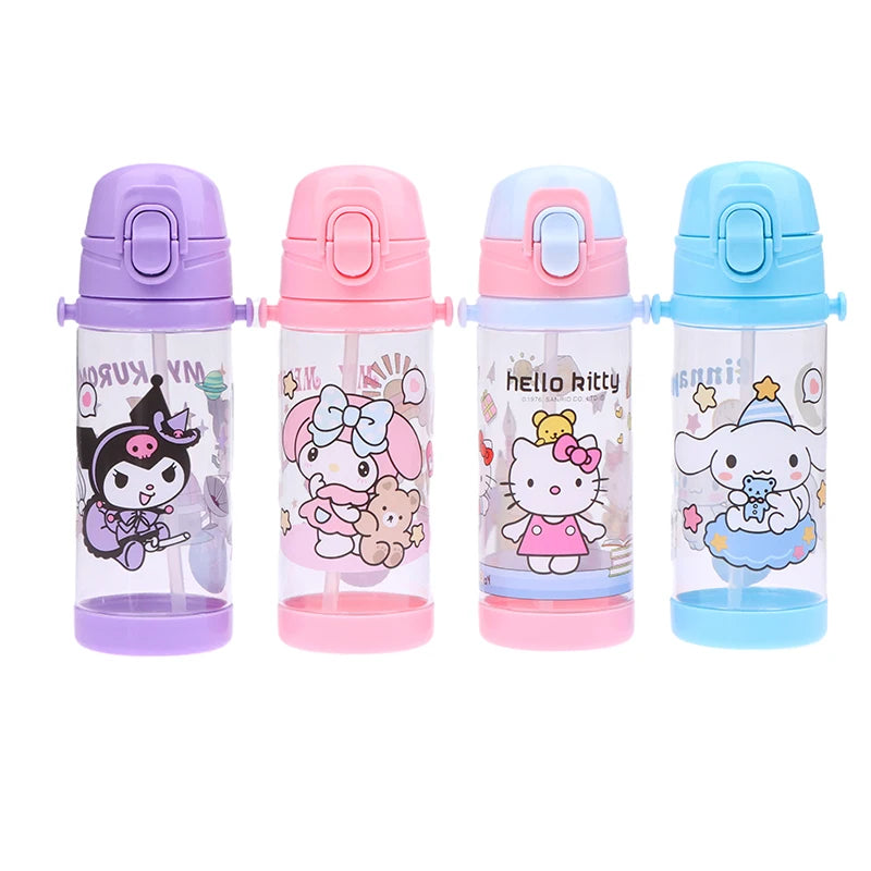 Kawaii 500ML Kuromi Cinnamoroll Sanrio Water Cup Cartoon Anime Plastic Cup Toys for Kids Kawaii Bottle Water Cup Birthday Gift