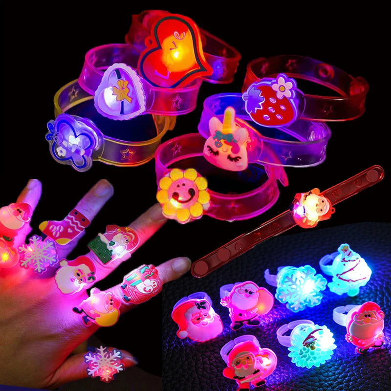 10/20PCS Glowing Bracelets Slap Rings Toy Children Gifts Christmas Party Favor Kids Birthday Gifts Wedding Guests Giveaways Gift
