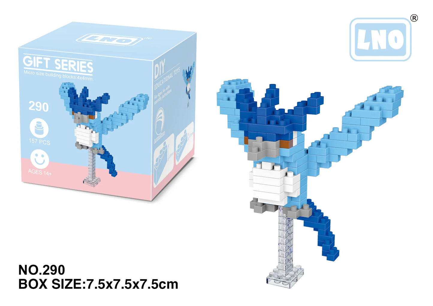 LNO Pokemon Raichu Pichu Kawaii Marowak Mini Blocks Gengar Jynx Diamond Blocks Kids Building Brick DIY Model Educational Toys