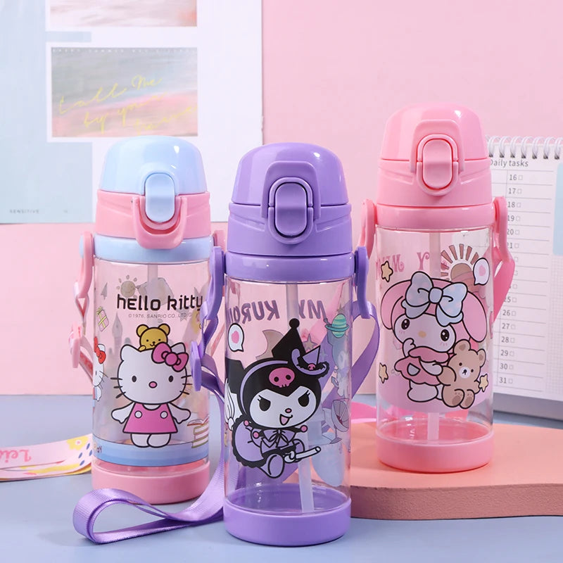 Kawaii 500ML Kuromi Cinnamoroll Sanrio Water Cup Cartoon Anime Plastic Cup Toys for Kids Kawaii Bottle Water Cup Birthday Gift